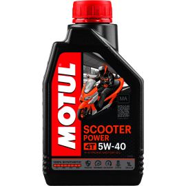 Aceite Motul Scooter Power 4T 5W40 MA (con embrague bañado en aceite) 1 litro