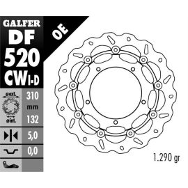 Disco de travão flutuante Galfer Wave CW DF520CWI
