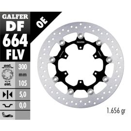Disco de travão flutuante Galfer circular FLV DF664FLV