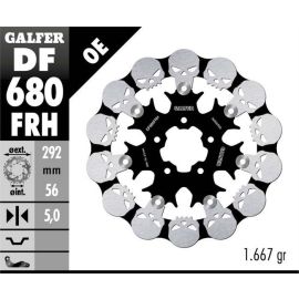 Disco de travão flutuante Galfer Wave FRH em forma de caveira DF680FRH