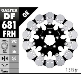 Disco de travão flutuante Galfer Wave FRH em forma de caveira DF681FRH