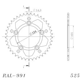 Coroa Supersprox RAL-991-BLK em alumínio na cor preto