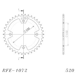 Coroa Supersprox RFE-1072-BLK de aço em preto