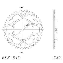 Coroa Supersprox RFE-846-BLK de aço em preto