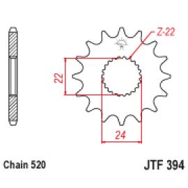 Rodas dentadas de borracha JT Sprockets de aço JTF394