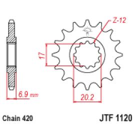 Rodas dentadas de borracha JT Sprockets de aço JTF1120