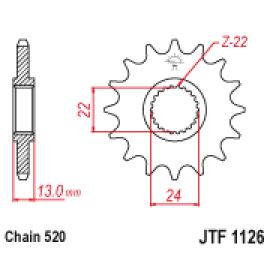 Rodas dentadas de borracha JT Sprockets de aço JTF1126