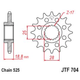 Rodas dentadas de borracha JT Sprockets de aço JTF704