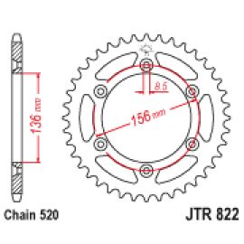 Coroa de aço JT Sprockets JTR822