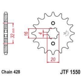 Rodas dentadas de borracha JT Sprockets de aço JTF1550