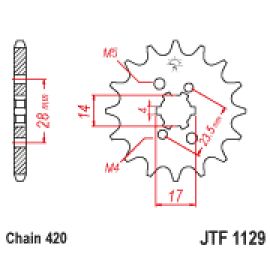 Rodas dentadas de borracha JT Sprockets de aço JTF1129