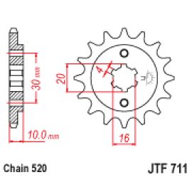 Rodas dentadas de borracha JT Sprockets de aço JTF711