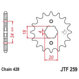 Rodas dentadas de borracha JT Sprockets de aço JTF259