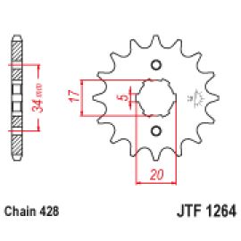 Rodas dentadas de borracha JT Sprockets de aço JTF1264