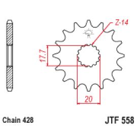 Rodas dentadas de borracha JT Sprockets de aço JTF558