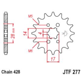 Rodas dentadas de borracha JT Sprockets de aço JTF277