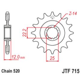 Rodas dentadas de borracha JT Sprockets de aço JTF715