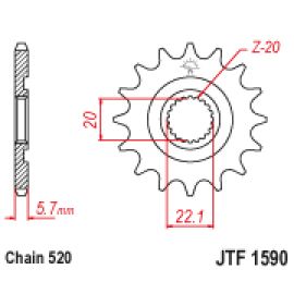 Rodas dentadas de borracha JT Sprockets de aço JTF1590