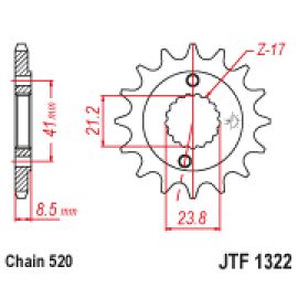 Rodas dentadas de borracha JT Sprockets de aço JTF1322