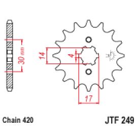 Rodas dentadas de borracha JT Sprockets de aço JTF249