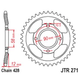 Coroa de aço JT Sprockets JTR271
