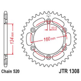 Coroa de aço JT Sprockets JTR1308