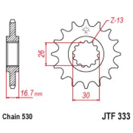 Rodas dentadas de borracha JT Sprockets de aço JTF333