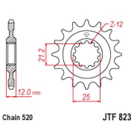 Rodas dentadas de borracha JT Sprockets de aço JTF823