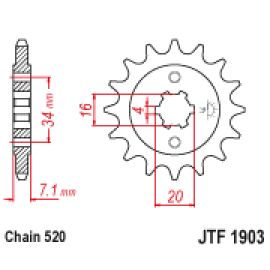 Rodas dentadas de borracha JT Sprockets de aço JTF1903
