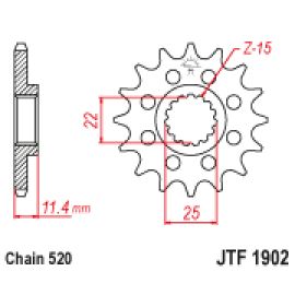 Rodas dentadas de borracha JT Sprockets de aço JTF1902