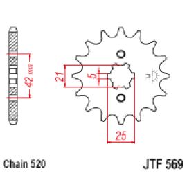 Rodas dentadas de borracha JT Sprockets de aço JTF569