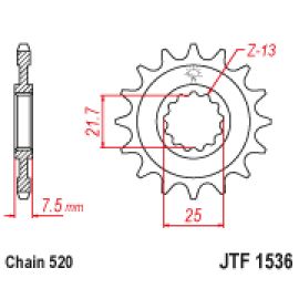 Rodas dentadas de borracha JT Sprockets de aço JTF1536