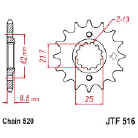 Rodas dentadas de borracha JT Sprockets de aço JTF516