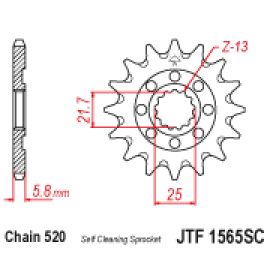 Rodas dentadas auto-lavável JT Sprockets em aço JTF1565SC
