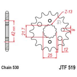Rodas dentadas de borracha JT Sprockets de aço JTF519