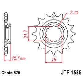 Rodas dentadas de borracha JT Sprockets de aço JTF1535