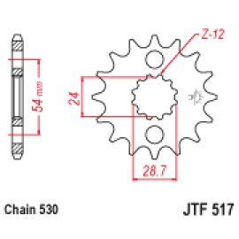 Rodas dentadas de borracha JT Sprockets de aço JTF517