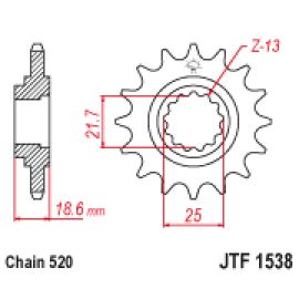 Rodas dentadas de borracha JT Sprockets de aço JTF1538
