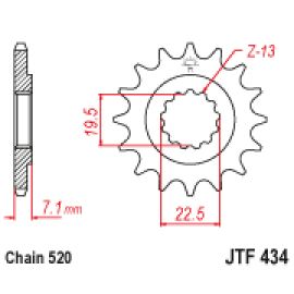 Rodas dentadas de borracha JT Sprockets de aço JTF434