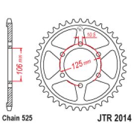 Coroa de aço JT Sprockets JTR2014