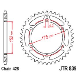 Coroa de aço JT Sprockets JTR839