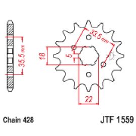 Rodas dentadas de borracha JT Sprockets de aço JTF1559