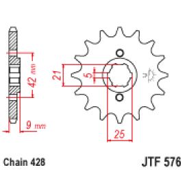Rodas dentadas de borracha JT Sprockets de aço JTF576