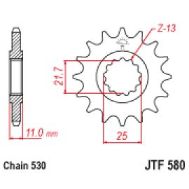 Rodas dentadas de borracha JT Sprockets de aço JTF580